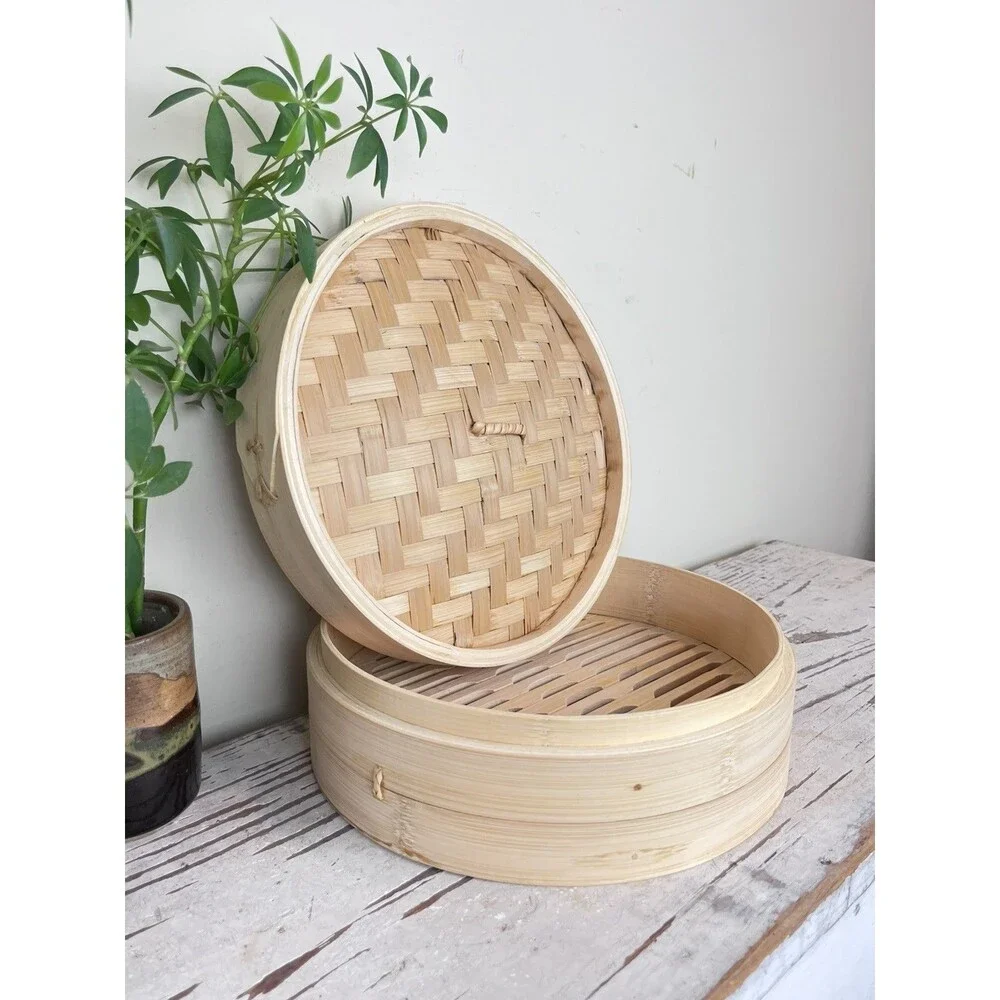 Williams Sonoma Traditional Bamboo Steamer / 100% Organic Natural Bamboo / Steam